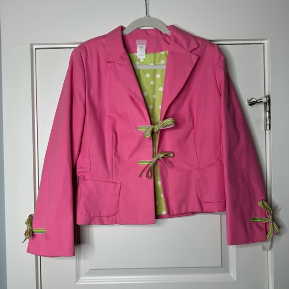 NWT Molly B Blazer Hot Pink with Grosgrain Ribbon Detailing - Picture 1 of 5